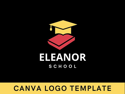 Premade Graduation Cap Logo Template brand identity branding canva cap design education logo graduate graduation cap hat logo logo design template university logo