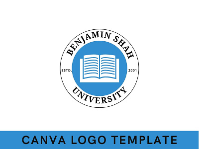 Premade Education Institute Book Canva Logo Template