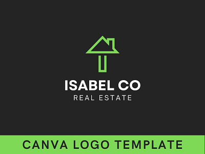 Premade Minimalist Real Estate I Letter Canva Logo Template
