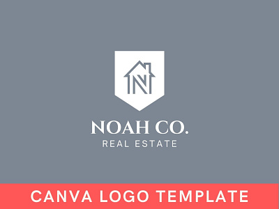 Premade Modern Real Estate N Letter Canva Logo Template