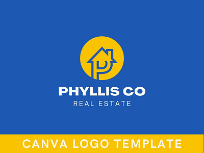 Premade Clean Real Estate P Letter Canva Logo Template brand identity branding building canva design home logo house logo letter logo logo logo design modern logo p real estate real estate logo template