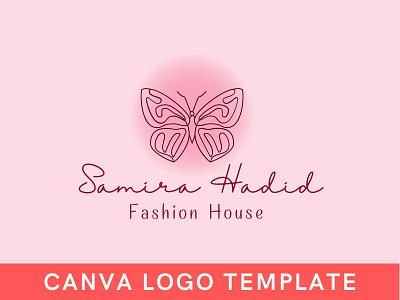 Premade Feminine Butterfly Canva Logo Template