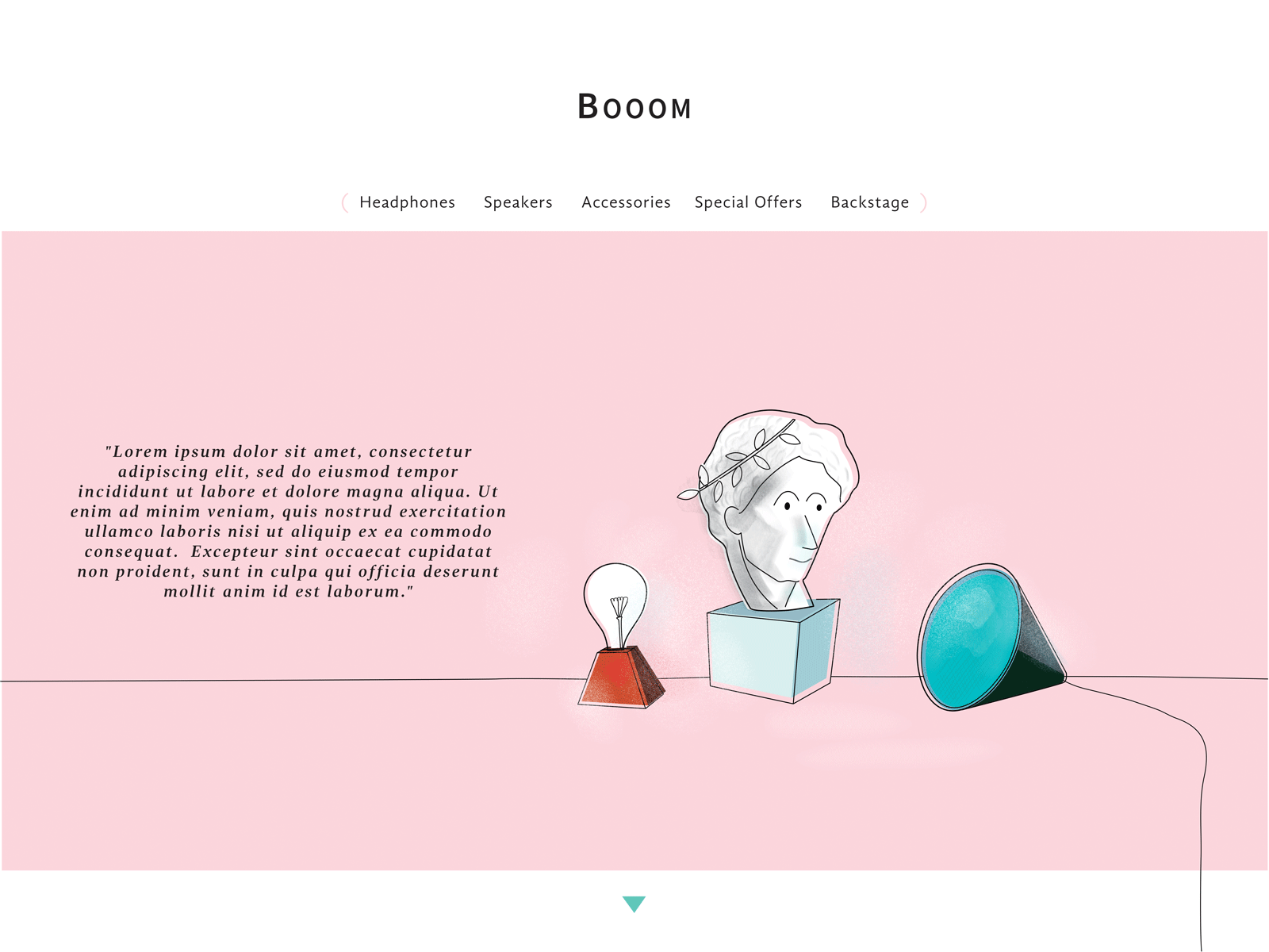 Booom - Landing Page concept illustration ui ux