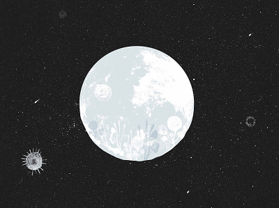 A different moon abstract concept drawing illustration