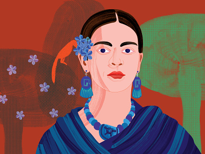 Celebrating Frida - podcast illustration concept drawing illustration podcast podcast art podcast cover simple