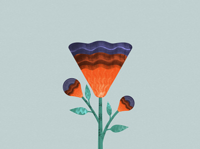 Buds and blooms abstract concept drawing illustration