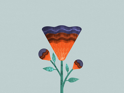 Buds and blooms abstract concept drawing illustration