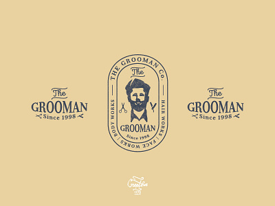 The Grooman Co. - final logo badge concept illustration logo retro