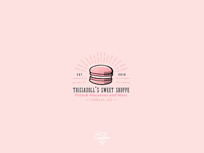 Logo concept for 'Triciadoll's Sweet Shoppe' branding clean food graphic design illustration illustration art logo macarons