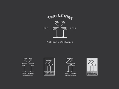Two Cranes... abstract brand identity branding creative design food line art logo logo badges restaurant branding restaurant logo simpe