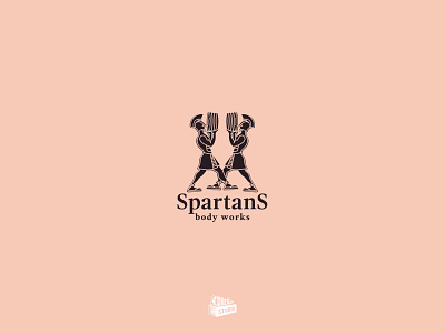 SPARTANS - BODY WORKS branding concept illustration logo simple