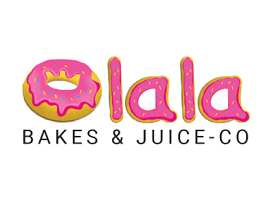 Olala bakes design doughnuts doughnuts letter illustration juice letter letter logo logo olala pink typography typography art typography design
