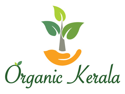 Logos hand leaf organic organic kerala