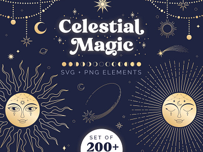 Celestial Magic Clipart Collection celestial clipart graphic design graphics illustration