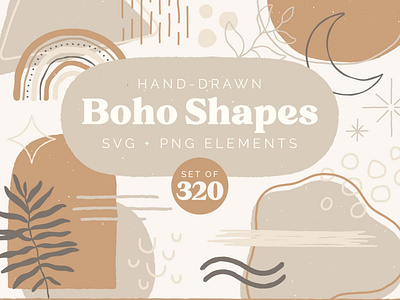 Textured Boho Shapes Graphic Collection