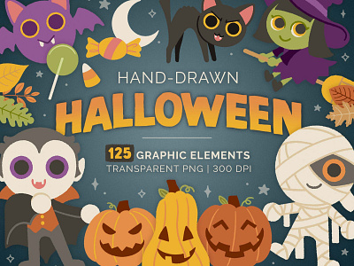 Halloween Hand-Drawn Graphics Collection clipart graphic design graphics illustration