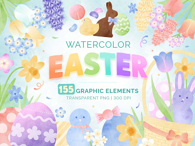 Easter Watercolor Graphics Collection