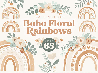 Floral Rainbows Graphics Collection clipart design graphic design graphics illustration
