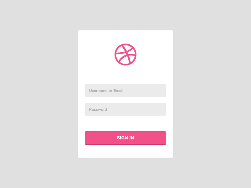 Dribbble login debut design dribbble first first shot flat login login form profile sign thanks ui