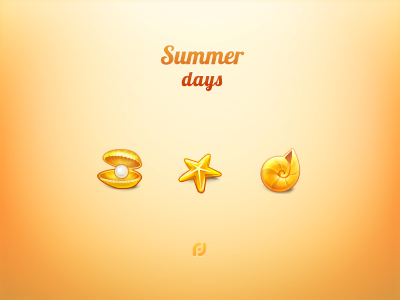 Summer days icons summer