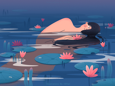 The Lotus Pool By Moonlight design icon illustration ios logo ps vector 应用 插图 类型