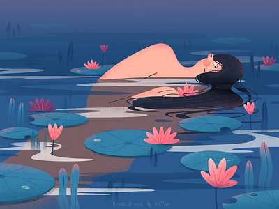 The Lotus Pool By Moonlight