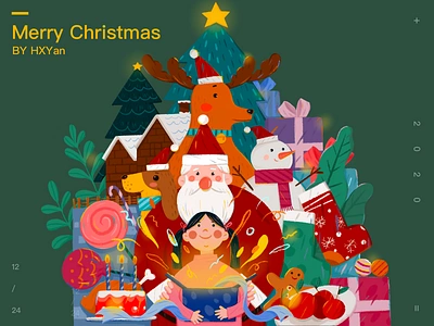 Merry Christmas branding design flat illustration ps typography ui web 类型 设计