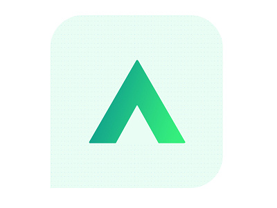 A Logo alphabet gradient green logo square triangle