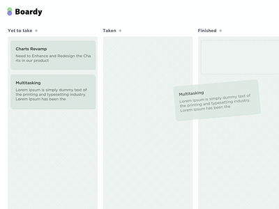 Boardy - Kanban View design green kanban patterns queue ui