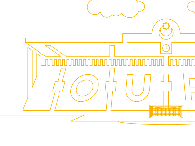 Pompey Football Club 'Ours' Illustration fc flat football fratton fratton park illustration jobsite line line drawing pompey portsmouth yellow