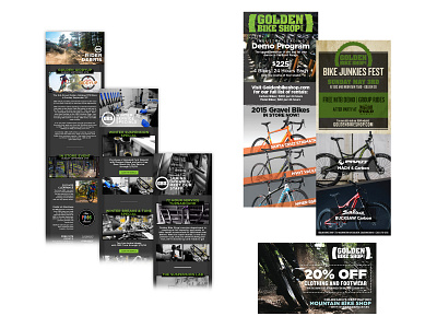 Golden Bike Shop - Email Marketing & Advertising advertising branding content creation design email marketing graphic design illustrator mailchimp page layout photo retouching photoshop typography vector vendor coordination
