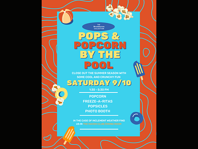 Pops & Popcorn By the Pool Event Flyer design digital marketing flyer graphic design marketing template