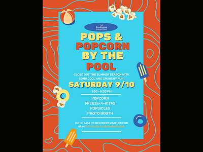 Pops & Popcorn By the Pool Event Flyer