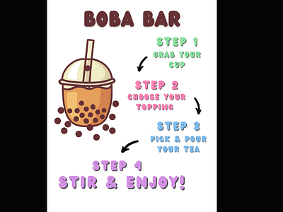 Boba Bar Self-Serve Signage design graphic graphic design marketing sign design signage template