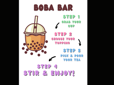 Boba Bar Self-Serve Signage