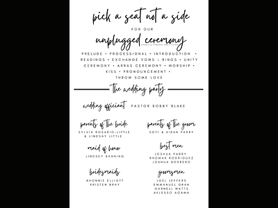 Ceremony Program Signage design event event signage graphic design signage template wedding