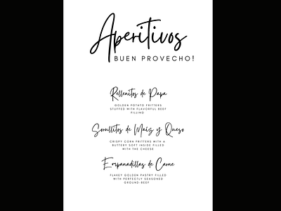 Appetizer Menu Graphic event signage graphic graphic design menu script signage template wedding