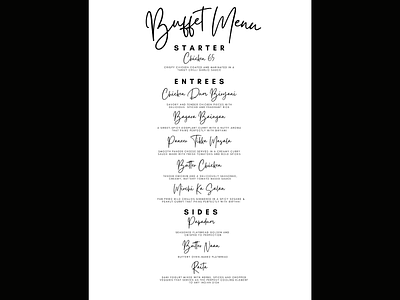 Buffet Menu Graphic event event signage graphic graphic design menu signage template wedding