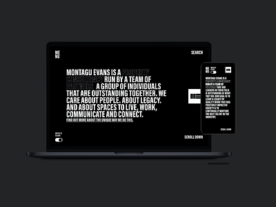 Montagu Evans website - black and white black and white brand brand design brand identity branding identity property typographic typography web website