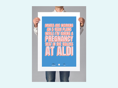 Insta series print #3 aldi design instagram pregnancy print screenprint toilets typographic typography