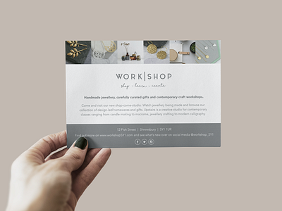 The Workshop postcard brand brand design brand identity branding branding design design editorial jewellery postcard shop