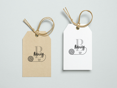 NannyB logo brand brand design brand identity branding design grey heart heart logo ident identity knit knitting label labels tag tags