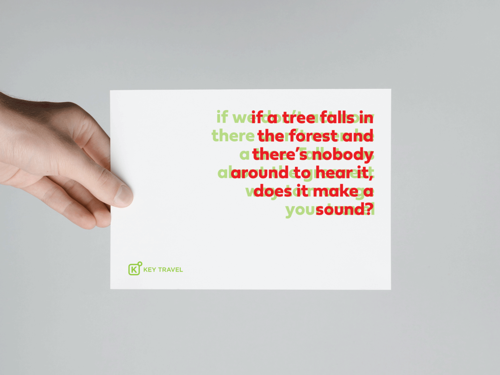 Acetate leaflet acetate brand brand design brand identity branding clever design green hidden message identity red sound travel travel company tree typographic typography