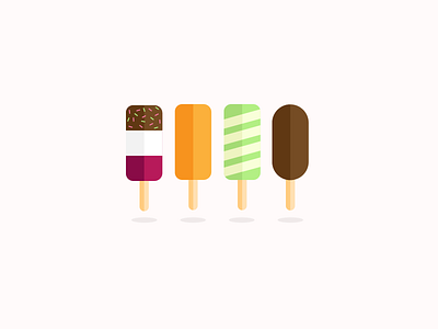 Simple flat illustrations - ice lollies drawing graphicdesign icecream icelolly illustration illustration design