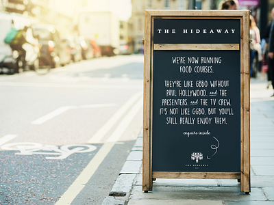 The Hideaway 2 brand brand design branding cafe catering promotion restaurant typographic typography