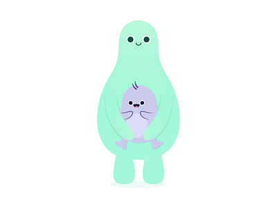 Monsters baby cute jelly monster illustration family