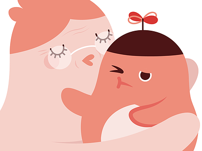 Grandmother's day baby cute dribbble flat grandmother grandmothersday granny illustration love monster