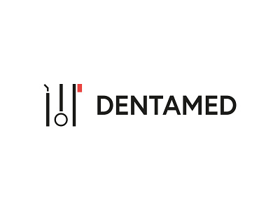 Dental logo design black dental dentist dentisttools flat red teeth tools tooth toothbrush