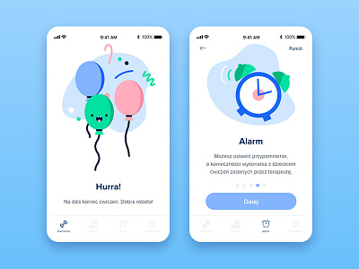 Sensory Integration App alarmclock app application balloon clock colors flat illustration kids