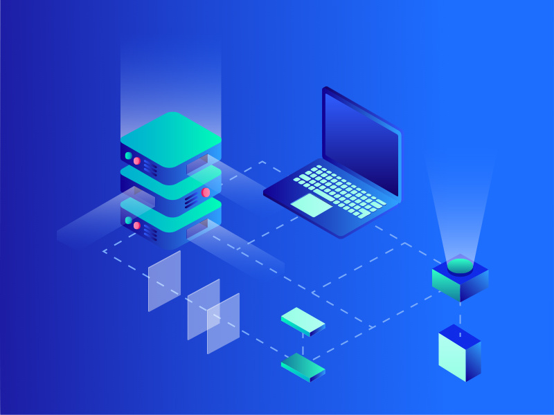 Software isometric data ux design computer software house software flat illustration